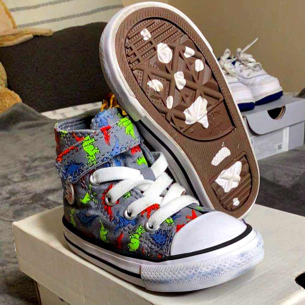 Toddler high top dino sneaker